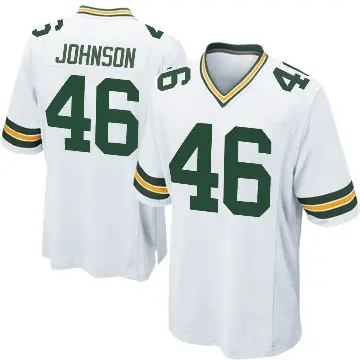 ＃46 Men's Amar Johnson White Game Green Bay Packers Jersey