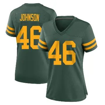 ＃46 Women's Amar Johnson Green Game Green Bay Packers Alternate Jersey