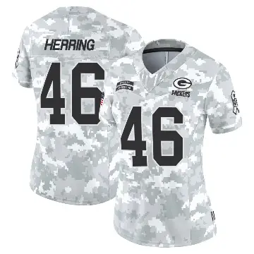 ＃46 Women's Tyron Herring Arctic Camo Limited Green Bay Packers 2024 Salute to Service Jersey