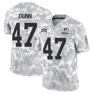＃47 Men's Isaiah Dunn Arctic Camo Limited Green Bay Packers 2024 Salute to Service Jersey