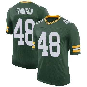＃48 Men's Messiah Swinson Green Limited Green Bay Packers Classic Jersey