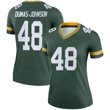 ＃48 Women's Jamon Dumas-Johnson Green Legend Green Bay Packers Jersey