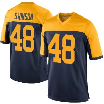 ＃48 Youth Messiah Swinson Navy Game Green Bay Packers Alternate Jersey