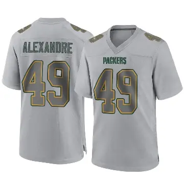 ＃49 Youth Deslin Alexandre Gray Game Green Bay Packers Atmosphere Fashion Jersey