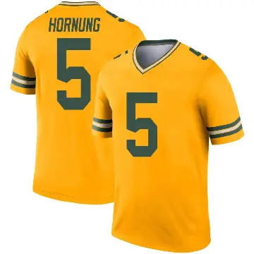＃5 Men's Paul Hornung Gold Legend Green Bay Packers Inverted Jersey