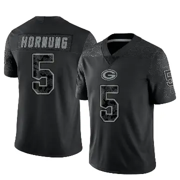 ＃5 Youth Paul Hornung Black Limited Green Bay Packers Reflective Jersey