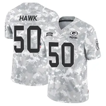 ＃50 Men's A.J. Hawk Arctic Camo Limited Green Bay Packers 2024 Salute to Service Jersey