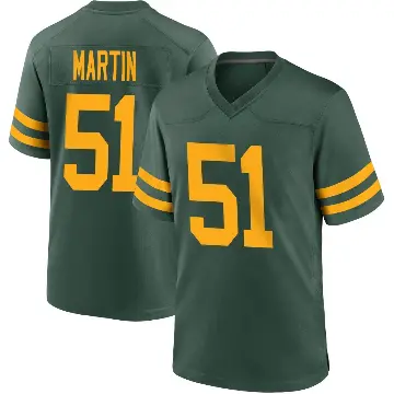 ＃51 Men's Jeremiah Martin Green Game Green Bay Packers Alternate Jersey