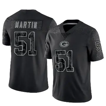 ＃51 Youth Jeremiah Martin Black Limited Green Bay Packers Reflective Jersey