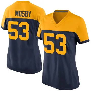 ＃53 Women's Arron Mosby Navy Game Green Bay Packers Alternate Jersey