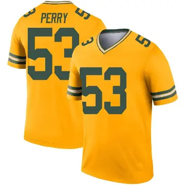 ＃53 Youth Nick Perry Gold Legend Green Bay Packers Inverted Jersey