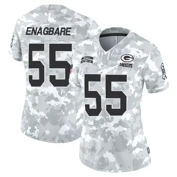 ＃55 Women's Kingsley Enagbare Arctic Camo Limited Green Bay Packers 2024 Salute to Service Jersey