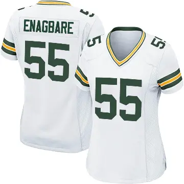 ＃55 Women's Kingsley Enagbare White Game Green Bay Packers Jersey