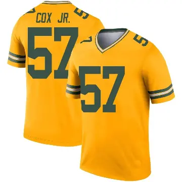 ＃57 Youth Brenton Cox Jr. Gold Legend Green Bay Packers Inverted Jersey