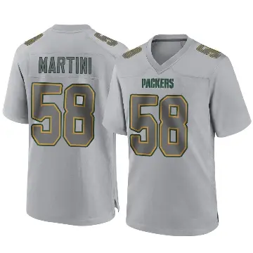 ＃58 Men's Greer Martini Gray Game Green Bay Packers Atmosphere Fashion Jersey