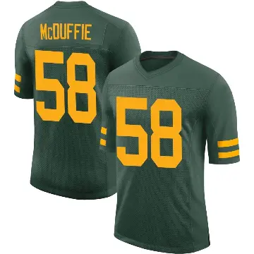 ＃58 Men's Isaiah McDuffie Green Limited Green Bay Packers Alternate Vapor Jersey