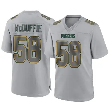 ＃58 Youth Isaiah McDuffie Gray Game Green Bay Packers Atmosphere Fashion Jersey