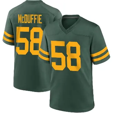 ＃58 Youth Isaiah McDuffie Green Game Green Bay Packers Alternate Jersey