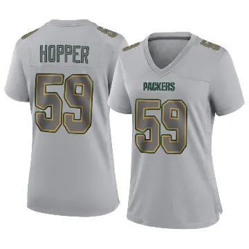 ＃59 Women's Ty'Ron Hopper Gray Game Green Bay Packers Atmosphere Fashion Jersey