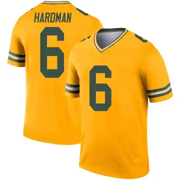 ＃6 Men's Mecole Hardman Gold Legend Green Bay Packers Inverted Jersey