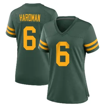 ＃6 Women's Mecole Hardman Green Game Green Bay Packers Alternate Jersey