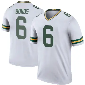＃6 Youth Jadakis Bonds White Legend Green Bay Packers Color Rush Jersey