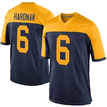 ＃6 Youth Mecole Hardman Navy Game Green Bay Packers Alternate Jersey
