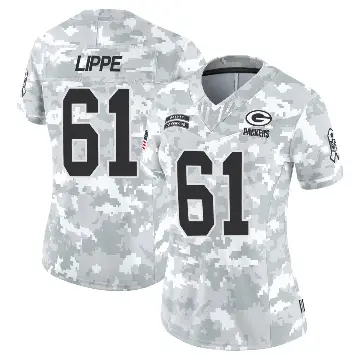 ＃61 Women's J.J. Lippe Arctic Camo Limited Green Bay Packers 2024 Salute to Service Jersey
