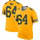 ＃64 Youth Trey Hill Gold Legend Green Bay Packers Inverted Jersey