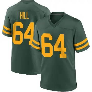 ＃64 Youth Trey Hill Green Game Green Bay Packers Alternate Jersey