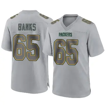 ＃65 Men's Aaron Banks Gray Game Green Bay Packers Atmosphere Fashion Jersey