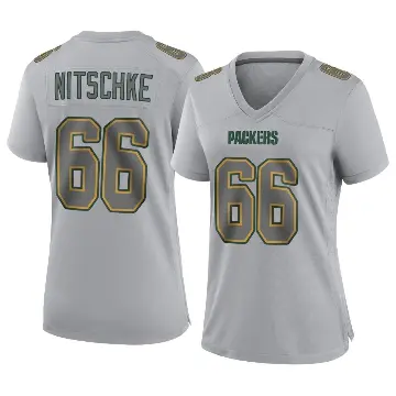 ＃66 Women's Ray Nitschke Gray Game Green Bay Packers Atmosphere Fashion Jersey