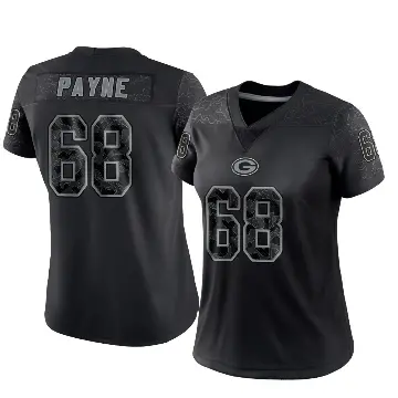 ＃68 Women's Leonard Payne Black Limited Green Bay Packers Reflective Jersey