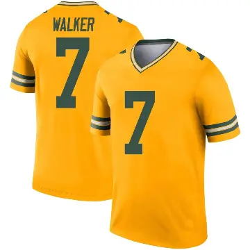 ＃7 Men's Quay Walker Gold Legend Green Bay Packers Inverted Jersey