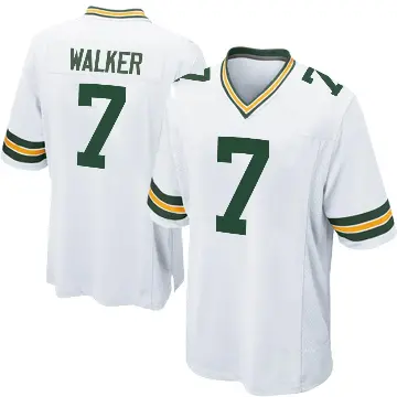 ＃7 Men's Quay Walker White Game Green Bay Packers Jersey