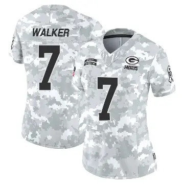 ＃7 Women's Quay Walker Arctic Camo Limited Green Bay Packers 2024 Salute to Service Jersey