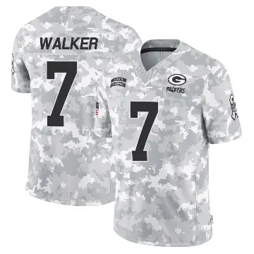 ＃7 Youth Quay Walker Arctic Camo Limited Green Bay Packers 2024 Salute to Service Jersey