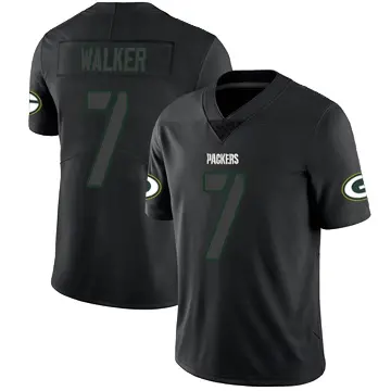 ＃7 Youth Quay Walker Black Impact Limited Green Bay Packers Jersey