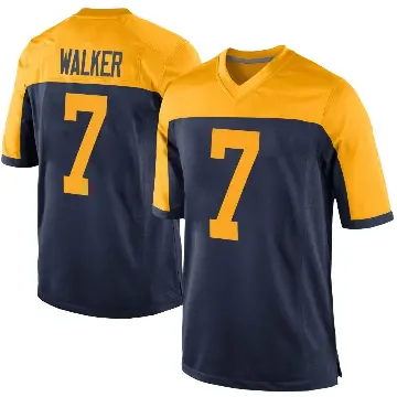 ＃7 Youth Quay Walker Navy Game Green Bay Packers Alternate Jersey