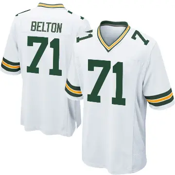＃71 Men's Anthony Belton White Game Green Bay Packers Jersey