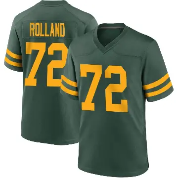 ＃72 Men's Spencer Rolland Green Game Green Bay Packers Alternate Jersey