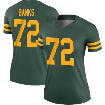＃72 Women's Brant Banks Green Legend Green Bay Packers Alternate Jersey