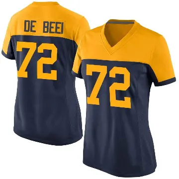 ＃72 Women's Gerhard de Beer Navy Game Green Bay Packers Alternate Jersey