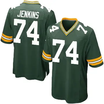 ＃74 Men's Elgton Jenkins Green Game Green Bay Packers Team Color Jersey
