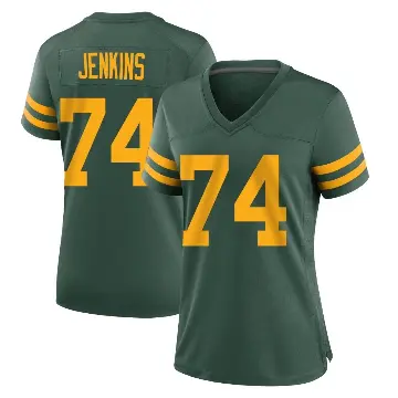 ＃74 Women's Elgton Jenkins Green Game Green Bay Packers Alternate Jersey
