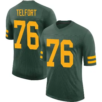 ＃76 Men's Kadeem Telfort Green Limited Green Bay Packers Alternate Vapor Jersey