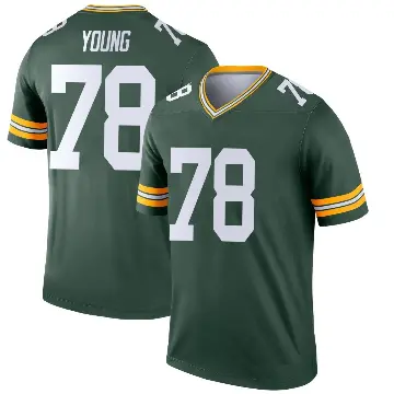 ＃78 Men's Cameron Young Green Legend Green Bay Packers Jersey