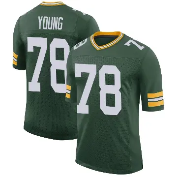 ＃78 Men's Cameron Young Green Limited Green Bay Packers Classic Jersey