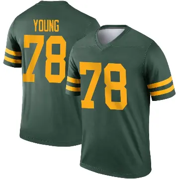 ＃78 Youth Cameron Young Green Legend Green Bay Packers Alternate Jersey