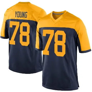＃78 Youth Cameron Young Navy Game Green Bay Packers Alternate Jersey